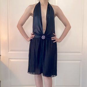 Victoria’s Secret Black Low Cut Low Back Flapper Slip Size S